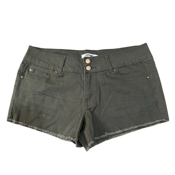 refuge Pants - REFUGE Women's Denim Mid Rise Shortie Shorts Size 10